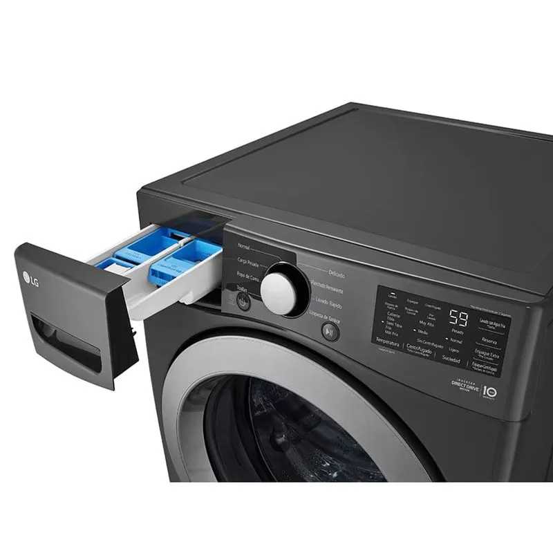 LG LAVADORA LG 25 KG BLACK MODELO WM25MV2S6W - Imagen 3