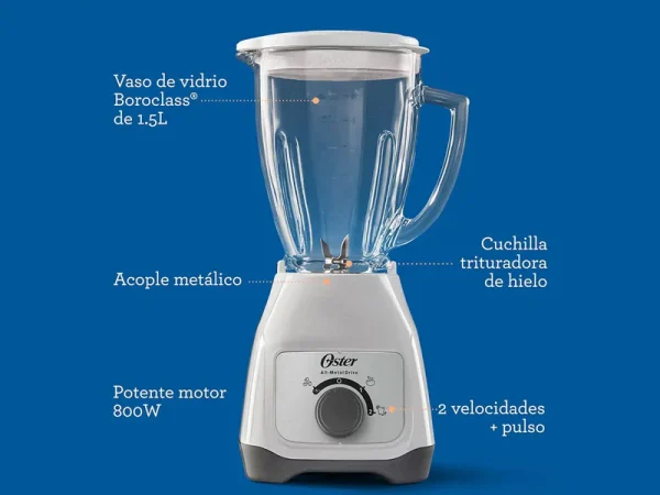 OSTER LICUADORA 2 VELOCIDADES 1.5 LT WHITE - Imagen 4