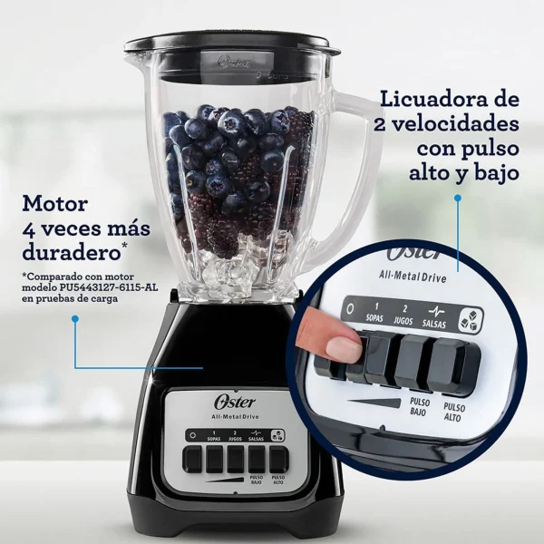 OSTER LICUADORA 2 VELOCIDADES 1.5LT BLACK - Imagen 4