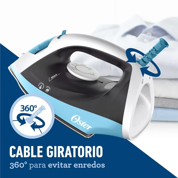 OSTER PLANCHA DE VAPOR 40% AEROCERAMIC CELESTE - Imagen 7