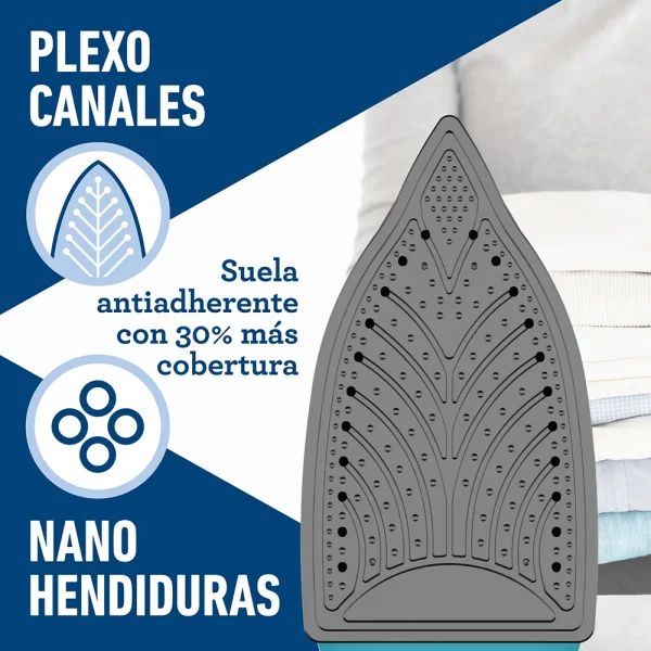 OSTER PLANCHA DE VAPOR 40% AEROCERAMIC CELESTE - Imagen 3