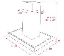 TEKA CAMPANA EXTRACTORA ISLA 3 VELOCIDADES ACERO ANOXIDABLE MODELO DPL 1180 - Imagen 2