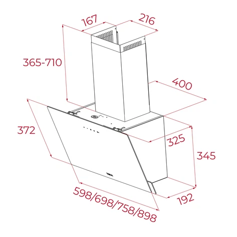 TEKA CAMPANA EXTRACTORA VERTICAL TOUCH 90 CM MODELO DVN 94030 TCL BK - Imagen 6